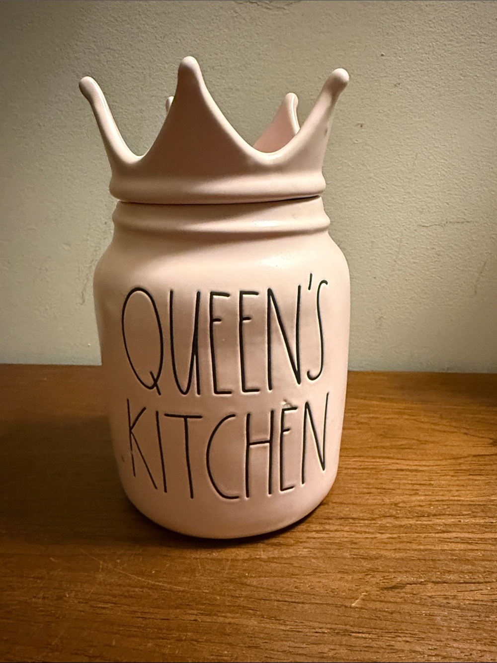 Queen's Kitchen Ceramic Jar - Pink Crown Accent
